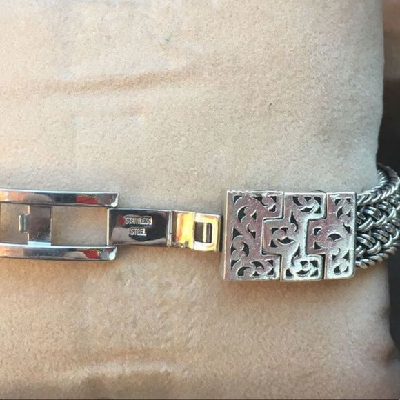 LOIS HILL Watch Sterling Silver Roman Numbers Bracelet Link Watch Rare - Picture 4 of 16